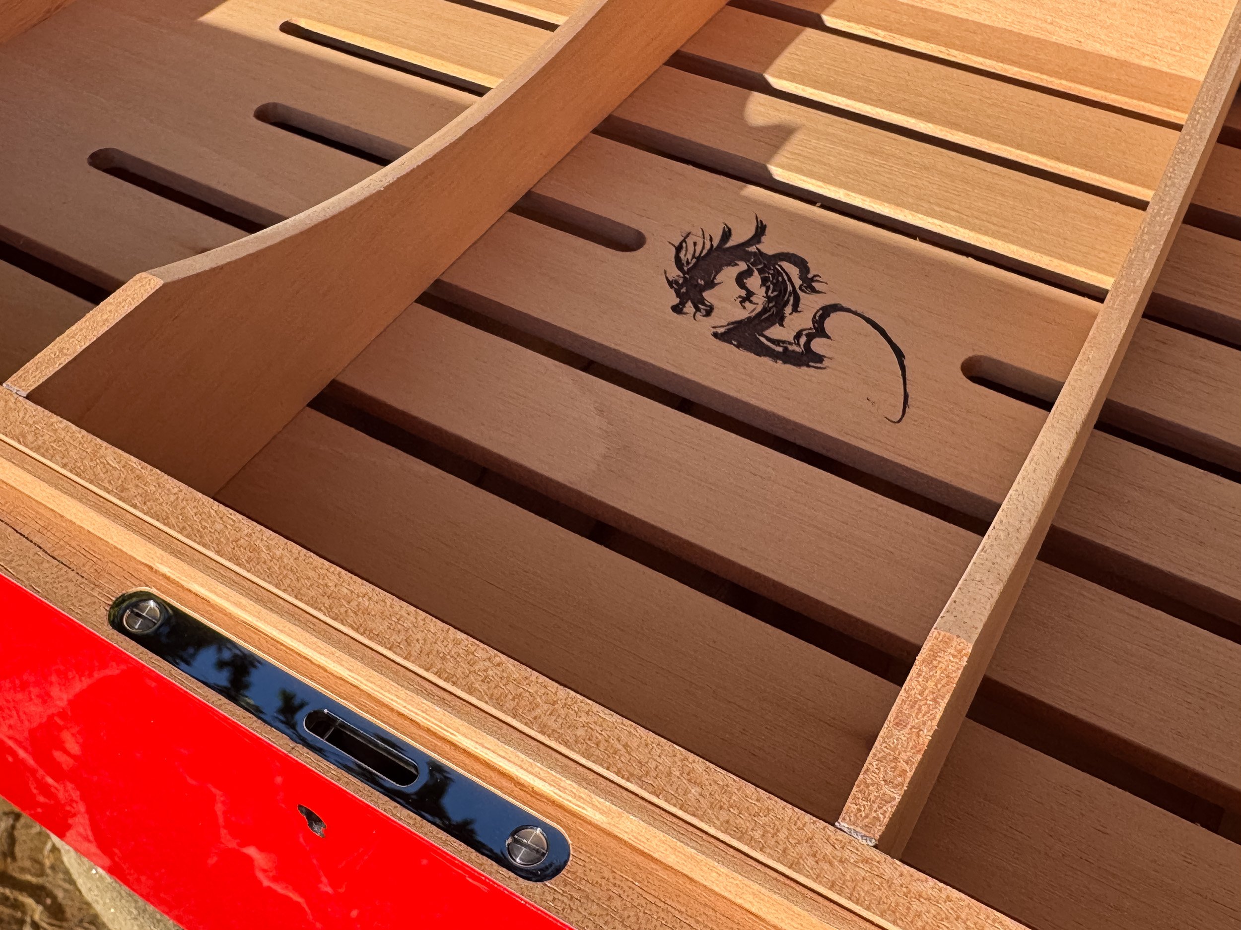 The Draconis: centient red dragon humidor tray and box lock